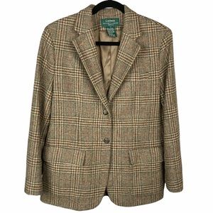 Vintage LRL wool houndstooth equestrian blazer